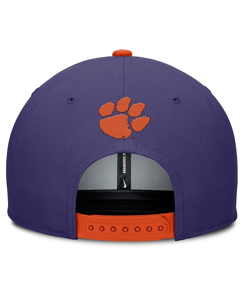 Nike Men's Purple/Orange Clemson Tigers 2025 Sideline Campus Pro Local Snapback Hat
