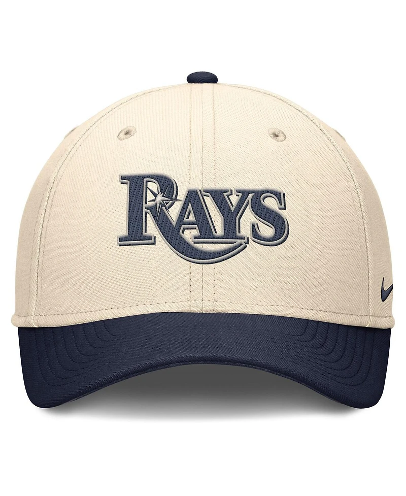 Nike Men's Natural/Navy Tampa Bay Rays Statement Rise Performance Flex Hat
