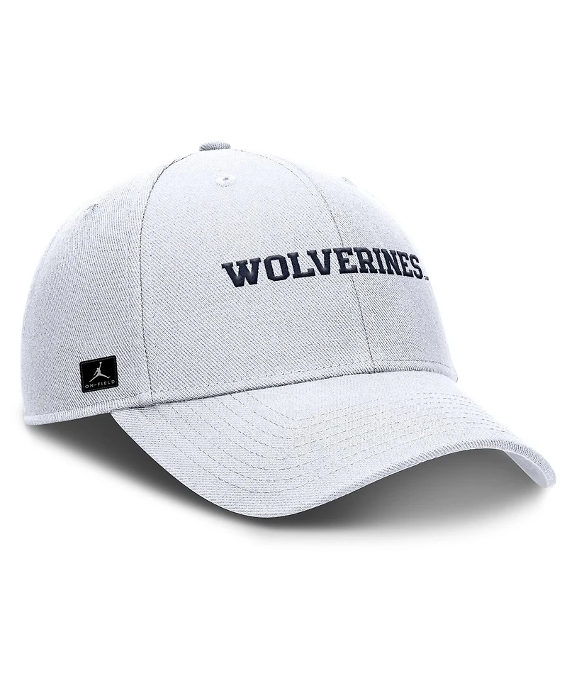 Jordan Men's White Michigan Wolverines 2025 On-Field Rise Performance Adjustable Hat