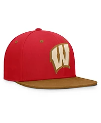 Fanatics Men's Red/Brown Wisconsin Badgers Noboa Fitted Hat