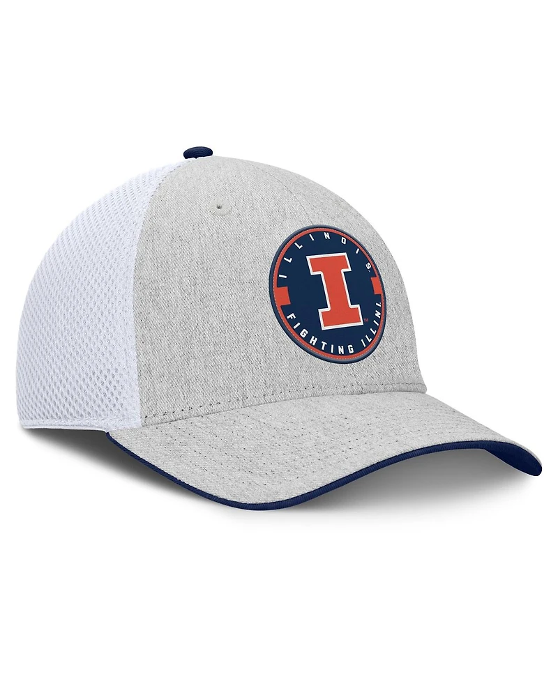 Fanatics Men's Heather Gray/White Illinois Fighting Illini Trigger Flex Hat