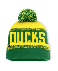 Fanatics Men's Green/Yellow Oregon Ducks Thrive Cuffed Knit with Pom Hat