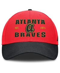 Nike Men's Crimson/Black Atlanta Braves Neon 90s Rise Adjustable Hat