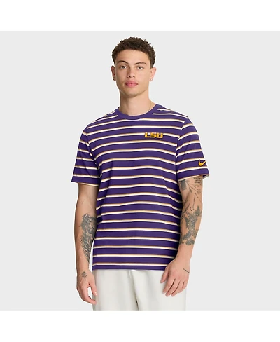 Nike Men's Purple Lsu Tigers Athletic Prep Legacy Summit Stripe T-Shirt
