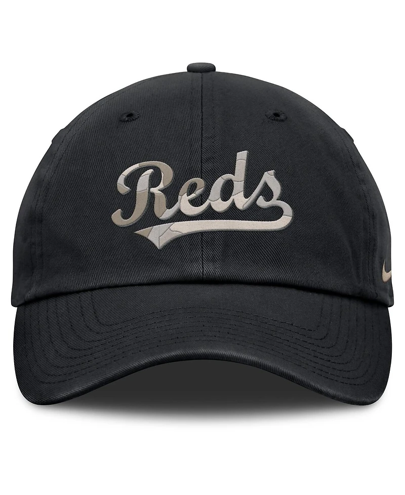 Nike Men's Black Cincinnati Reds Camo Pack Club Adjustable Hat