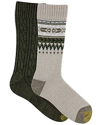 Gold Toe Men's 2-Pack Fairisle Border Reinforced Toe Crew Socks
