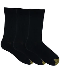 Gold Toe Men's 3-Pack Felix Texture Reinforced Toe Crew Socks