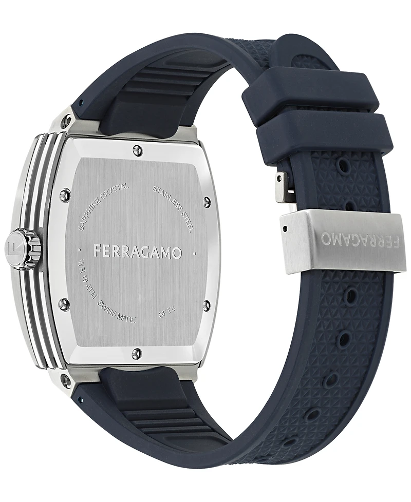 Ferragamo Men's Swiss F-80 Tonneau Polyurethane Strap Watch 42mm