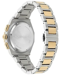Ferragamo Men's Swiss Chronograph Edge Two-Tone Stainless Steel Bracelet Watch 42mm
