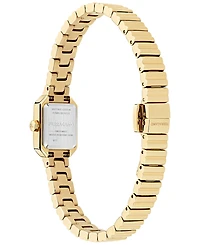 Ferragamo Women's Swiss Crystal Petite Gold Ion Plated Bracelet Watch 15x20mm