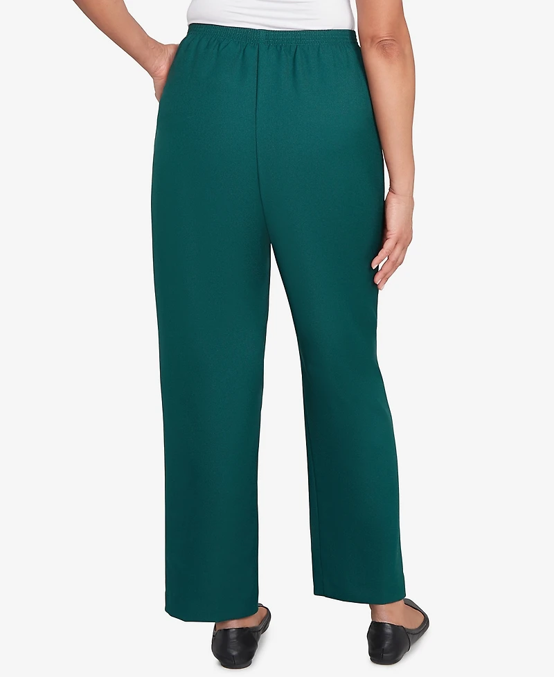 Alfred Dunner Petite Classic Poly Accord Short Length Pants