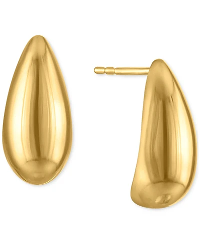 Polished Curved Teardrop Stud Earrings in 10k Gold