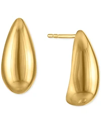 Polished Curved Teardrop Stud Earrings in 10k Gold