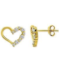 Giani Bernini Cubic Zirconia Open Heart Stud Earrings 18k Rose Gold-Plated Sterling Silver, Macy's Exclusive (Also available Yellow Gold and Ste