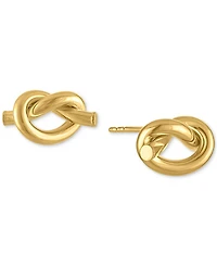 Polished Love Knot Stud Earrings in 10k Gold