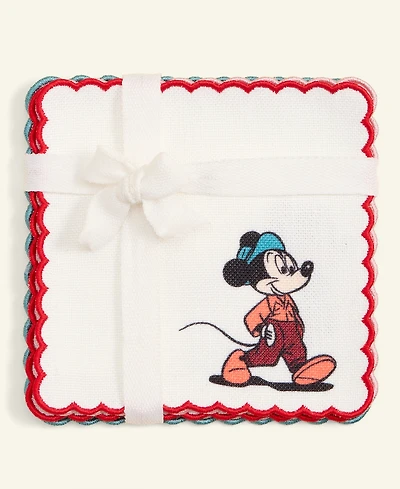 Disney | Macy's Mickey Mouse & Friends Embroidered Cocktail Napkins, Set of 6, Macy's Exclusive