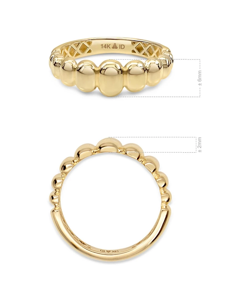 Devata Dome Puffy Ring in 14K Gold, Size 6, approx. 2.8 grams