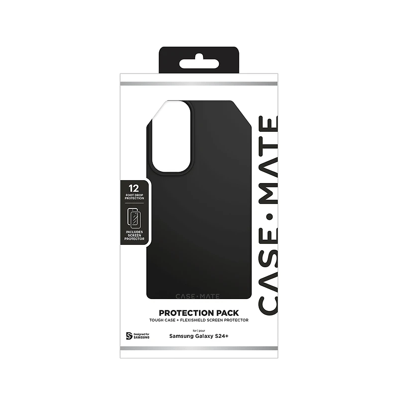 Case-Mate Protection Pack Tough Case and Glass Screen Protector for Samsung Galaxy S24 Plus-Clear