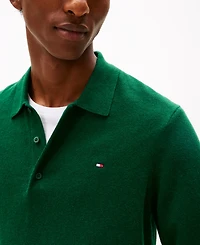 Tommy Hilfiger Men's Long-Sleeve Polo Cotton Cashmere Sweater