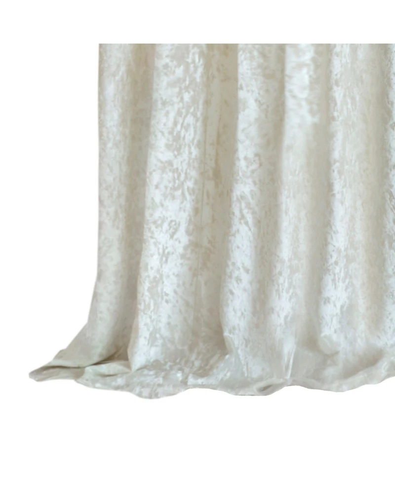 Kate Aurora Park Avenue 2 Piece Criss-Cross Tab Top Velvet Window Curtain Panels - in
