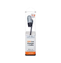 Ventev 20W Ultrafast Usb C Universal Car Charger and Usb C to Apple Lightning Cable-Gray