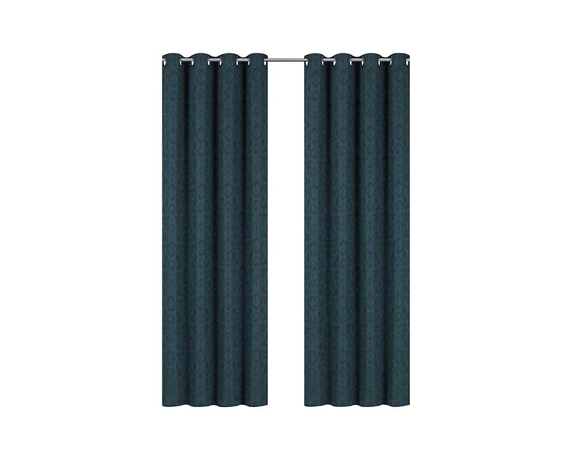 Kate Aurora Regency Collection Raised Jacquard Damask Grommet Top Curtains - 52 in. W x 84 L