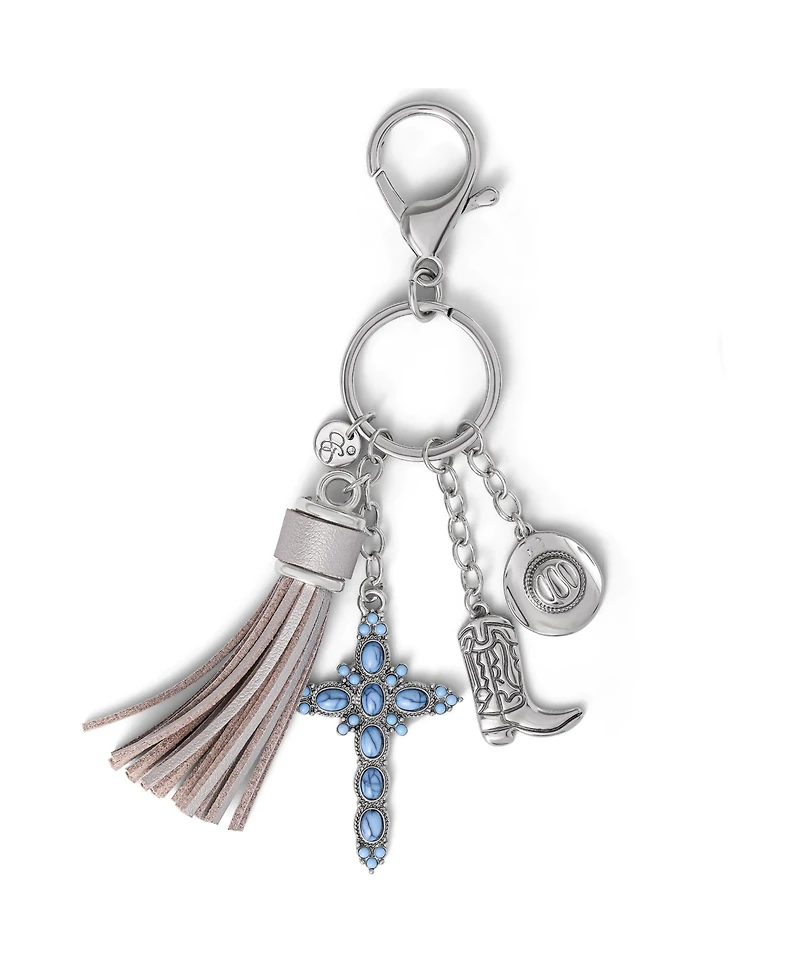 Jessica Simpson Western Cross & Tassel Charm Keychain