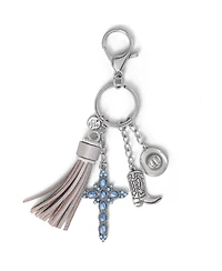 Jessica Simpson Western Cross & Tassel Charm Keychain