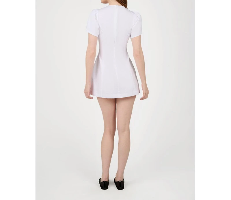 Puff Sleeve Peplum Mini Dress