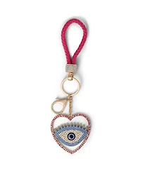 Jessica Simpson Evil Eye Heart Keychain with Pink Strap