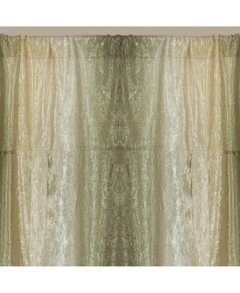GoodGram Ombre Crushed Satin Sheer Single Window Curtains & Valances - 50 in. W x 63 L Tie Up Shade