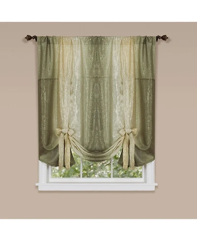 GoodGram Ombre Crushed Satin Sheer Single Window Curtains & Valances - 50 in. W x 63 L Tie Up Shade
