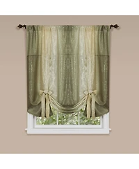GoodGram Ombre Crushed Satin Sheer Single Window Curtains & Valances - 50 in. W x 63 L Tie Up Shade