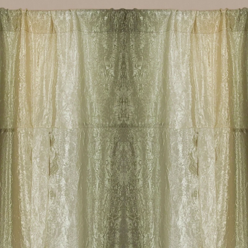 GoodGram Ombre Crushed Satin Sheer Single Window Curtains & Valances - 50 in. W x 63 L Tie Up Shade