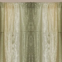 GoodGram Ombre Crushed Satin Sheer Single Window Curtains & Valances - 50 in. W x 63 L Tie Up Shade