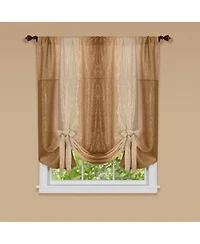 GoodGram Ombre Crushed Satin Sheer Single Window Curtains & Valances - 50 in. W x 63 L Tie Up Shade