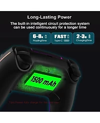 Nbcp Wireless Controller with 7 Rgb Colors for PS5 Pro/Slim, Steam, iOS, Mac, Pc Windows, Android, Dual Vibration, Turbo, Programmable, 3.5mm Audio Ja