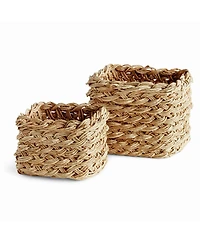 Napa Home & Garden Abaca French Braid Storage Baskets Square Set of 2