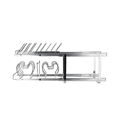 Slickblue Pot and Pan Wall Rack with 12 Hooks, Heavy-Duty Mountable Organizer for Kitchen Use
