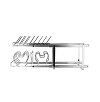 Slickblue Pot and Pan Wall Rack with 12 Hooks, Heavy-Duty Mountable Organizer for Kitchen Use