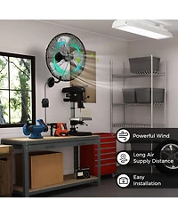 Mecale 20 Inch Wall Mount Fan with 3 Fan Speeds and Adjustable Tilt Head