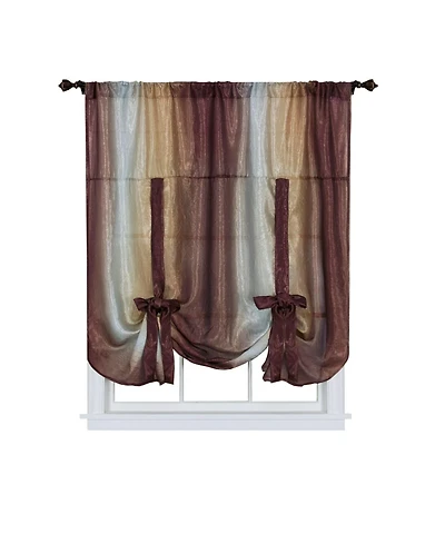 GoodGram Ombre Crushed Satin Sheer Single Window Curtains & Valances - 50 in. W x 63 L Tie Up Shade