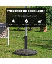 Gymax 22 lbs Round Resin Patio Umbrella Base Stand Holder w/ Adjustable Knob