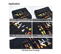 Xdovet 23 Pocket Tool Bag Roll Up for Men Birthday gifts, Portable Tool Storage with Zipper Pouch, Compact Small Toolbag for Handyman Rv Owners, Fathe
