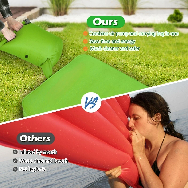 Akiudex self inflating folding camping sleeping mattress with carrying bag