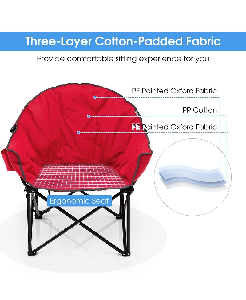 Akiudex folding camping moon padded chair with carrying bag