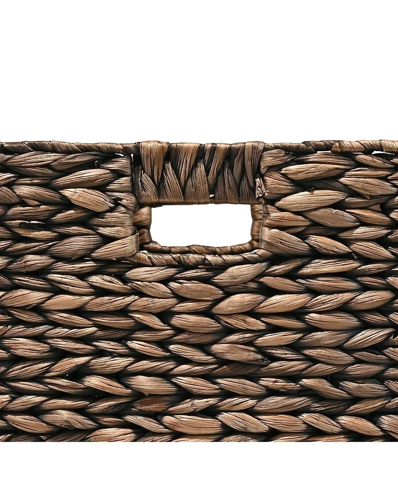Happimess Bryce Classic Farmhouse Hand-Woven Hyacinth Collapsible Storage Cube Baskets with Handles (Set of 5