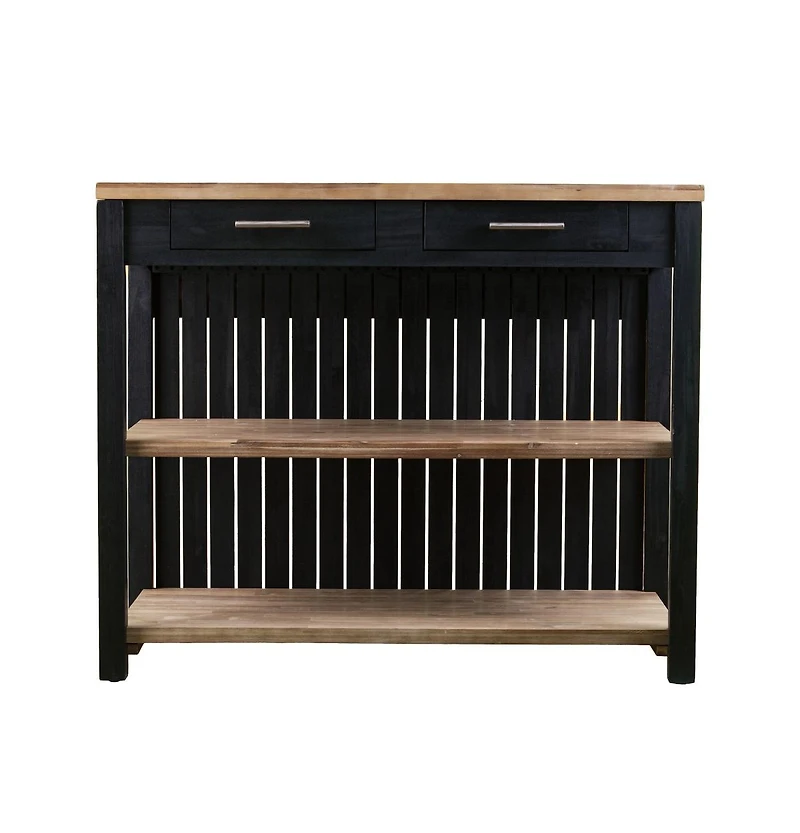 Slickblue Kitchen Island with Storage Cabinet, Open Shelves, and Drawer for Extra Counter Space