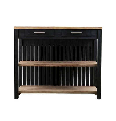 Slickblue Kitchen Island with Storage Cabinet, Open Shelves, and Drawer for Extra Counter Space