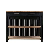 Slickblue Kitchen Island with Storage Cabinet, Open Shelves, and Drawer for Extra Counter Space